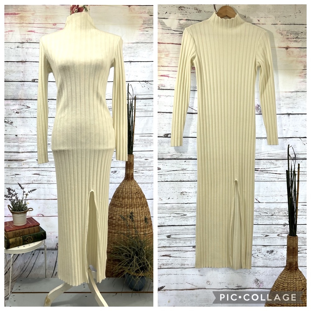 Free People ‘Luna’ Ribbed Dress in Ivory
